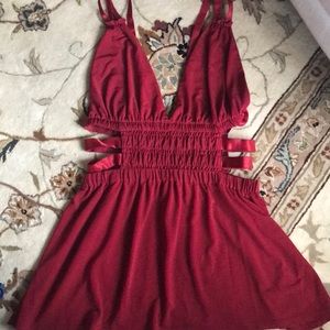 Very cute red tank with slit detailing